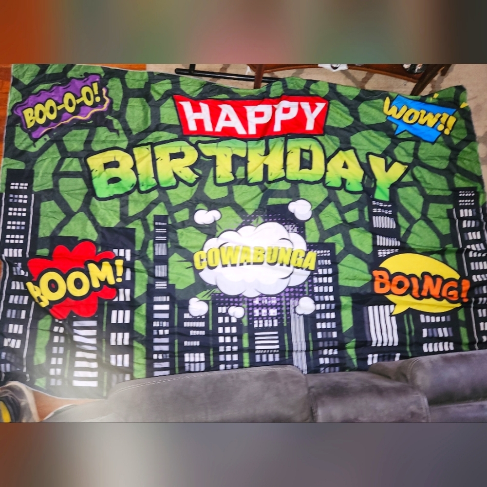 Ninja Turtle Birthday Backdrop/Tapestry